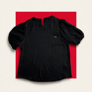 Noir Puff-Sleeve Blouse