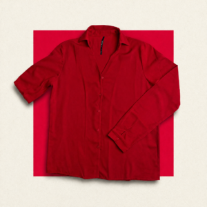 Scarlet Silk Button-Down