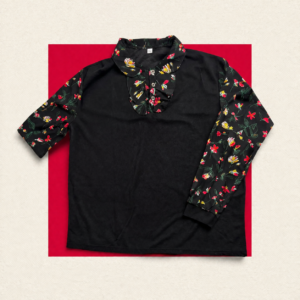 Midnight Bloom Contrast Top