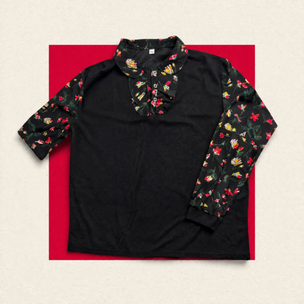 Midnight Bloom Contrast Top