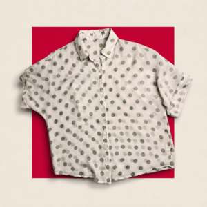 Sage Dot Cropped Shirt