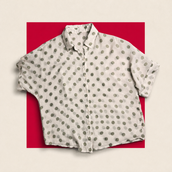Sage Dot Cropped Shirt