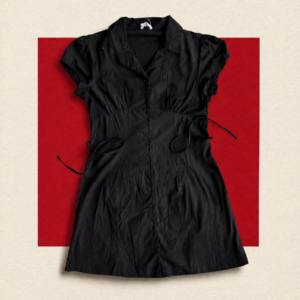 ChatGPT Image Jul 24, 2026, 12_49_43 PM Black Button-Front Side-Tie Shirt Dress