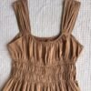 Caramel-brown cotton mini dress
