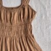 Caramel-brown cotton mini dress