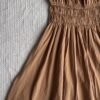 Caramel-brown cotton mini dress