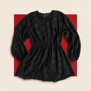 ChatGPT Image Jul 21, 2026, 01_49_47 PM Black Textured Jacquard Peplum Blouse
